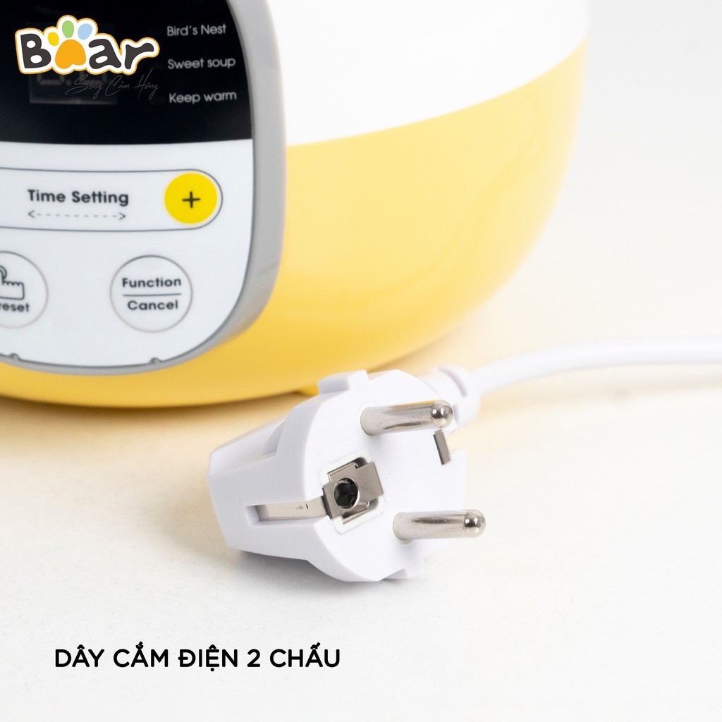 (PHIÊN BẢN QUỐC TẾ BH 18 THÁNG) NỒI BEAR 0,8L NẤU CHÁO ĂN DẶM, NINH, HẦM, CHƯNG YẾN CÁCH THUỶ 4 IN 1