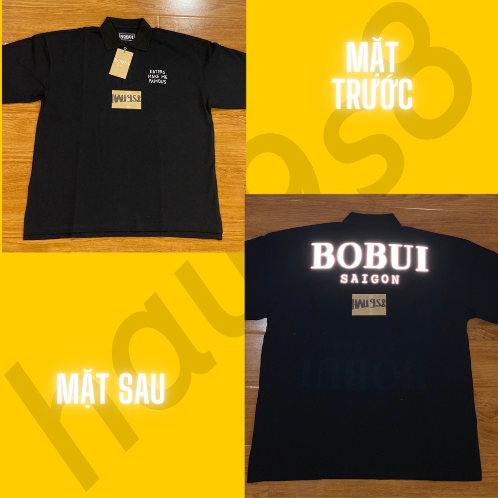 Áo Thun Polo BOBUI V1 nam nữ unisex form rộng có cổ tay lỡ ( FULL BỌC + TAG ) | BigBuy360 - bigbuy360.vn