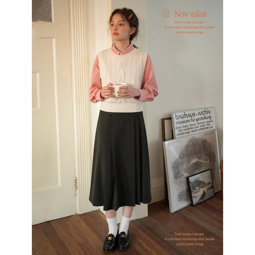 Áo Sơ Mi Dài Tay Phối Túi Đôi Thời Trang Mùa Xuân Dành Cho Nữ 61135