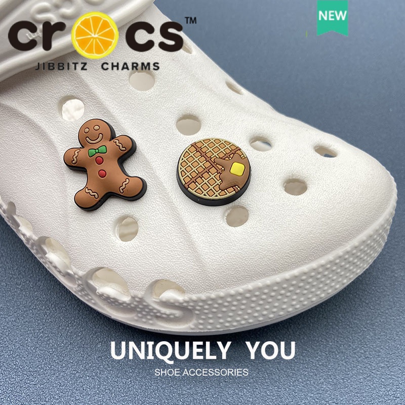 Phụ Kiện Khóa Giày crocs Họa Tiết Bánh Quy Và Hoa Hoạt Hình Trang Trí Trên Cùng