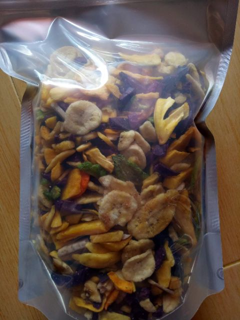 Combo 5kg trái cây sấy vụn thập cẩm(túi zip bạc 500gr) - ngon