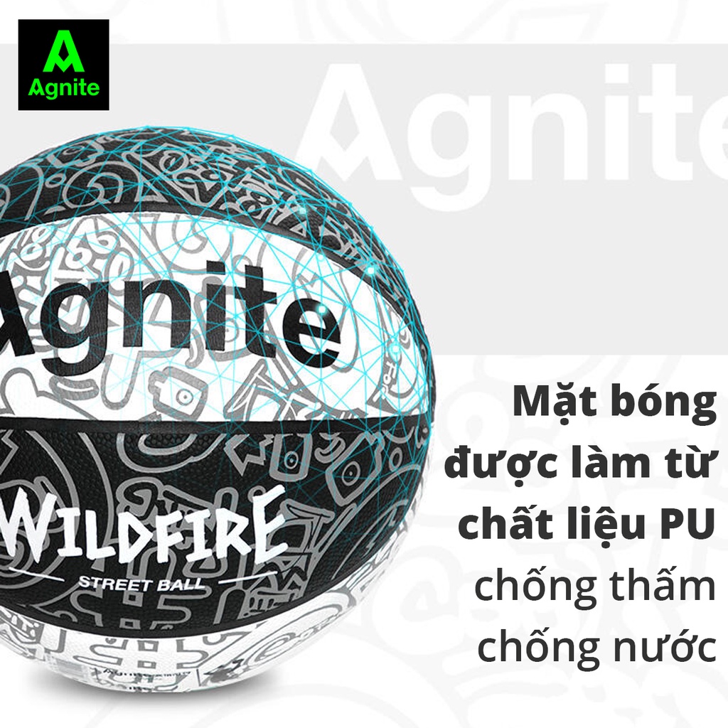 Bóng rổ đường phố Agnite số 7 da PU cao cấp,  đạt tiêu chuẩn, hàng chính hãng , thiết kế độc lạ siêu cá tính  - F1166