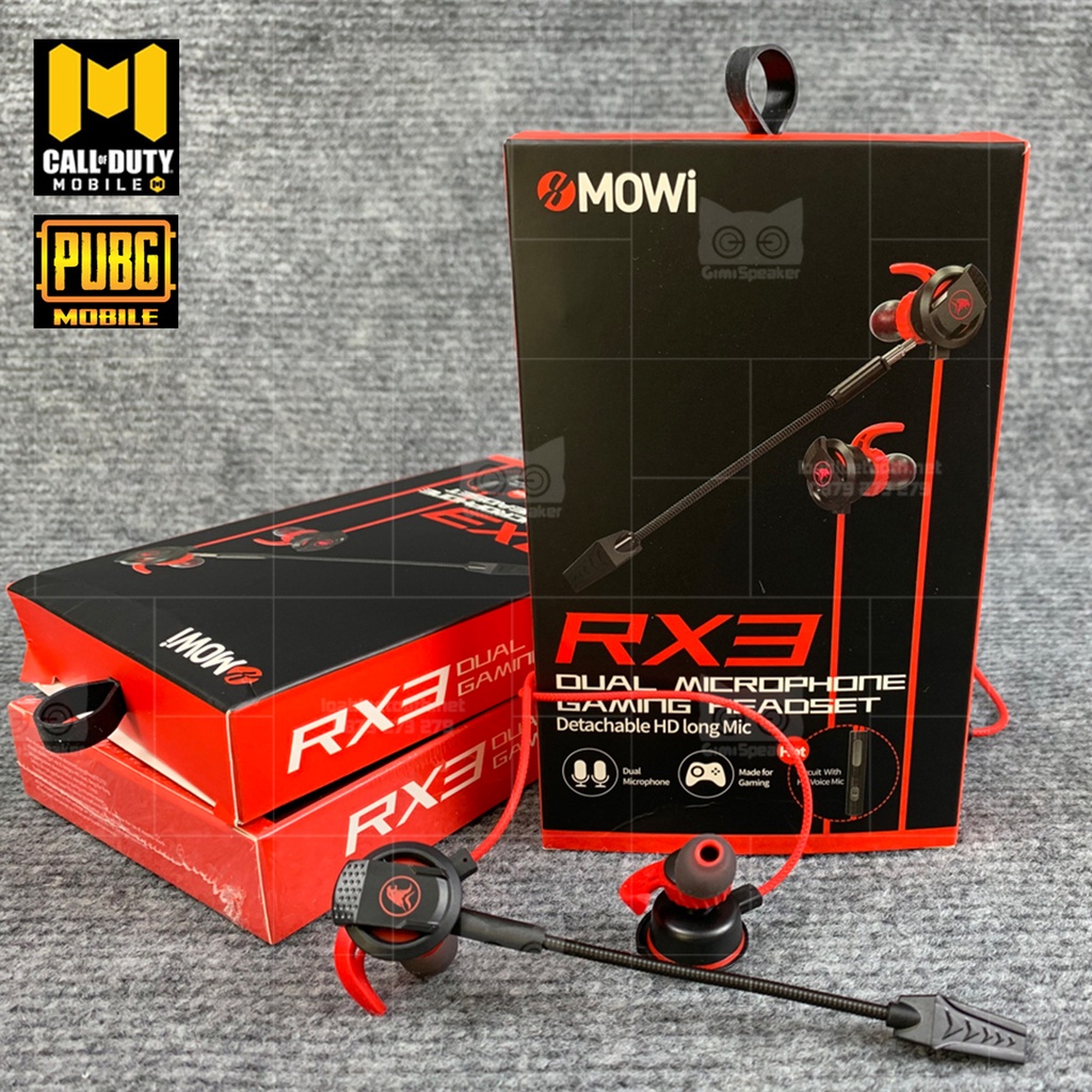 Tai nghe Gaming có mic Plextone xMOWi RX3 | Mic kép, tai nghe nhét tai chuyên dùng chơi game mobile