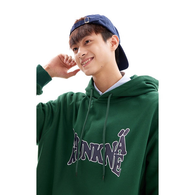 Áo Hoodie Make It Rain Heybig màu xanh lá họa tiết chữ in