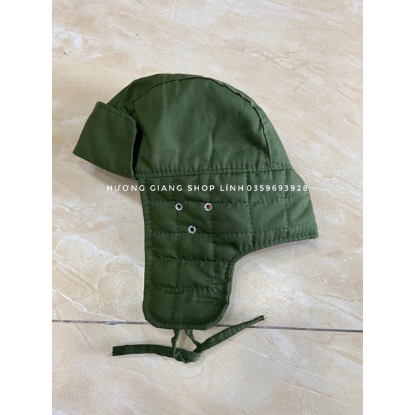 Mũ lông mùa đông màu xanh lính chống rét đẹp