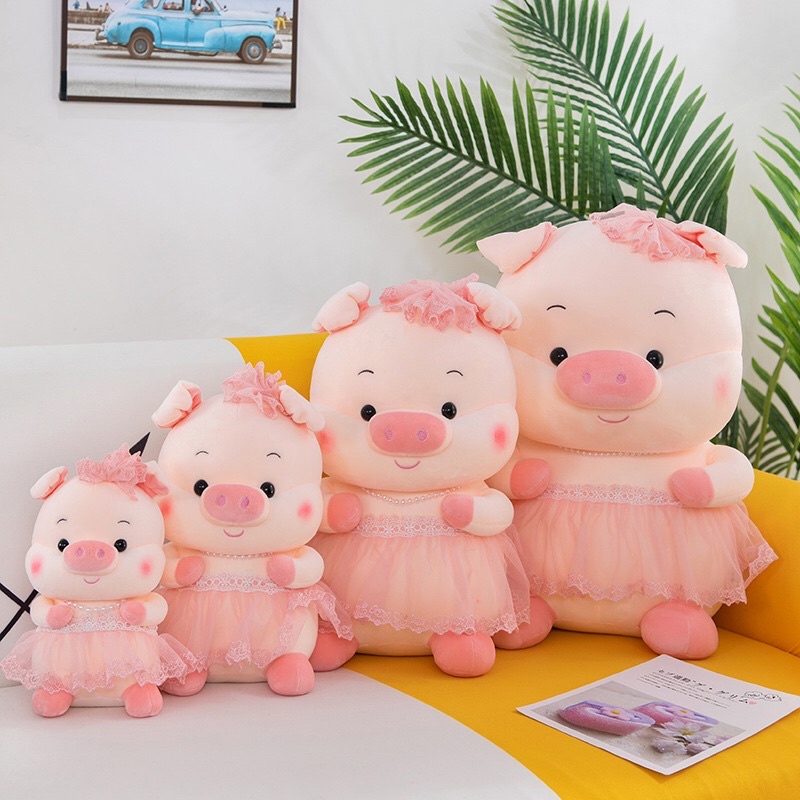 Gấu Bông Heo Váy Ren, Heo hồng Cô Dâu. Quà tặng Cao cấp