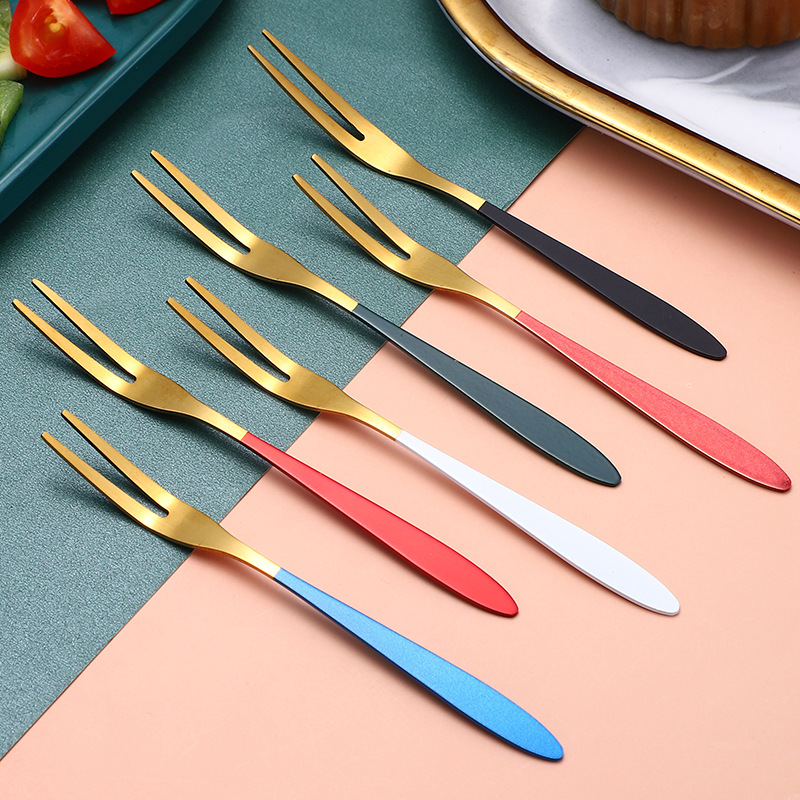 Nĩa/Dao Ăn Trái Cây Bằng Thép Không Gỉ Thiết Kế Đẹp Mắt Chất Lượng Tốt