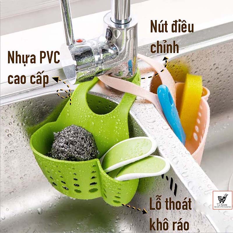 Giỏ phơi ráo treo vòi nước rửa chén tiện dụng (Giỏ Treo Bồn Rửa)