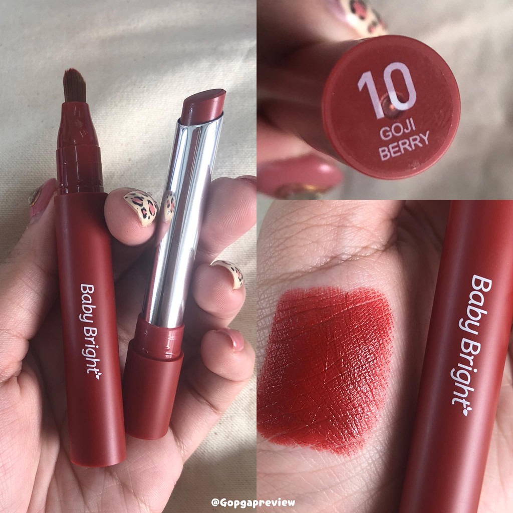 [An Toàn] Son Lì &quot;Kèm Cọ&quot; Baby Bright MM Mineral Matte Lip Paint