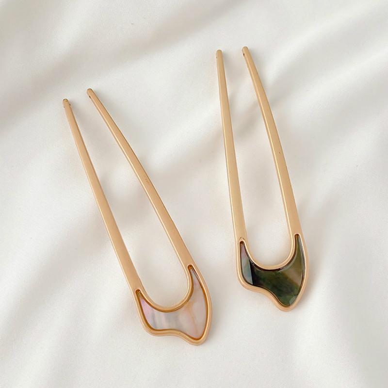 Kẹp Tóc Bằng Kim Loại Thiết Kế Đơn Giản Xinh Xắn Cho Nữ