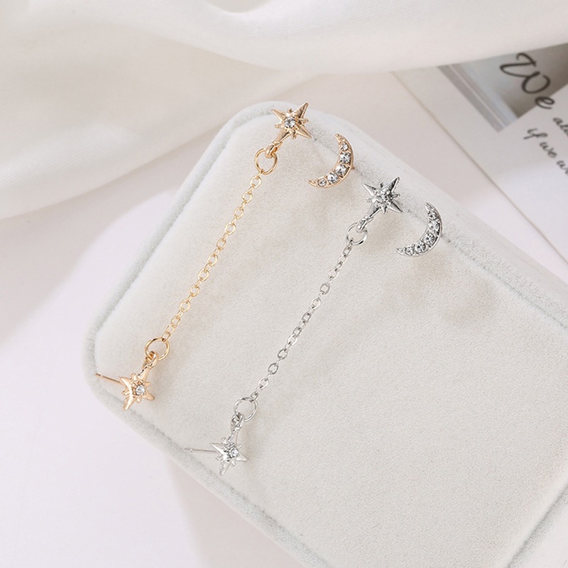 Khuyên tai hình mặt trăng màu vàng/ bạc mới