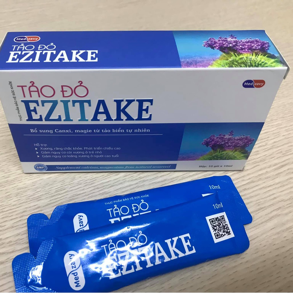 Siro Tảo đỏ EZITAKE – Giúp bổ sung canxi, magie từ Tảo giúp Bé cao lớn vượt trội (10 gói)