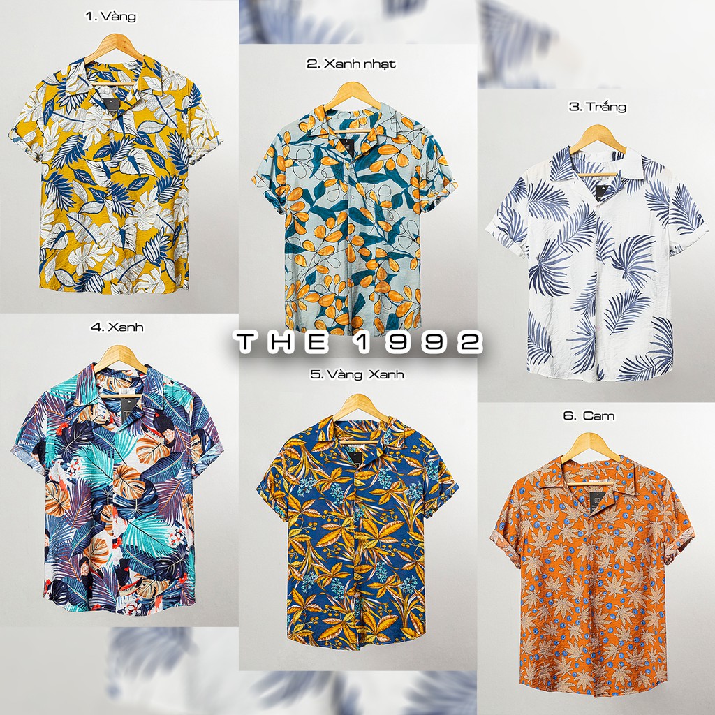 Áo sơ mi họa tiết PATTERN Cuban shirt hoa lá đi biển PA011