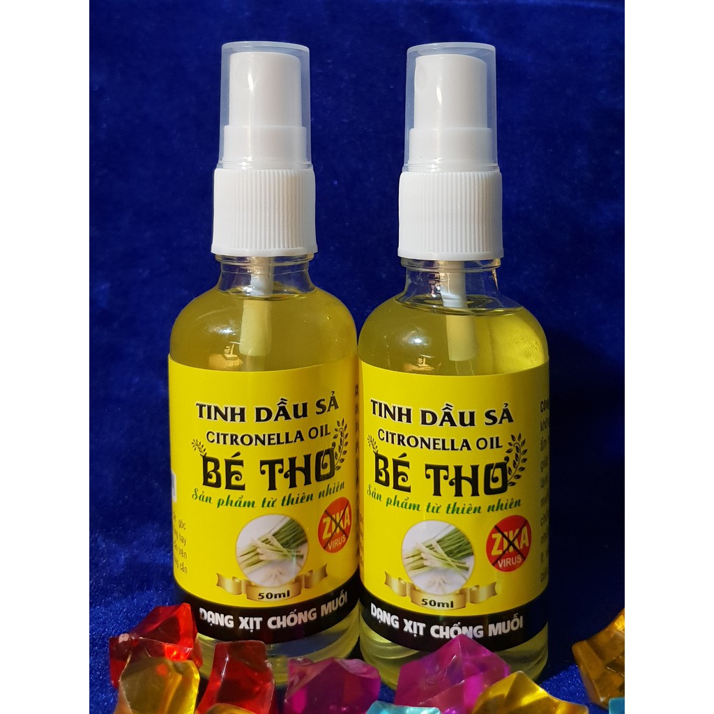 Combo 2 chai Tinh dầu Sả Java Bé Thơ 50ml (loại lọ xịt) xua đuổi muỗi, kiến, gián, xông khử mùi xe ô tô