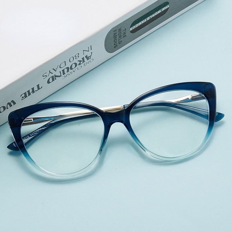 Mắt Kính TR90 Gọng Kim Loại Chống Ánh Sáng Xanh Thời Trang Phương Tây Cho Nữ