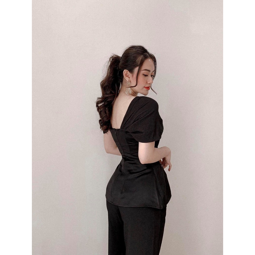 Áo peplum xoắn ngực trễ vai nhiều màu siêu xinh