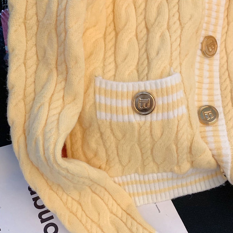 Áo Khoác Sweater Dệt Kim Tay Dài Cổ Tròn Kiểu Phương Tây Xinh Xắn Cho Nữ