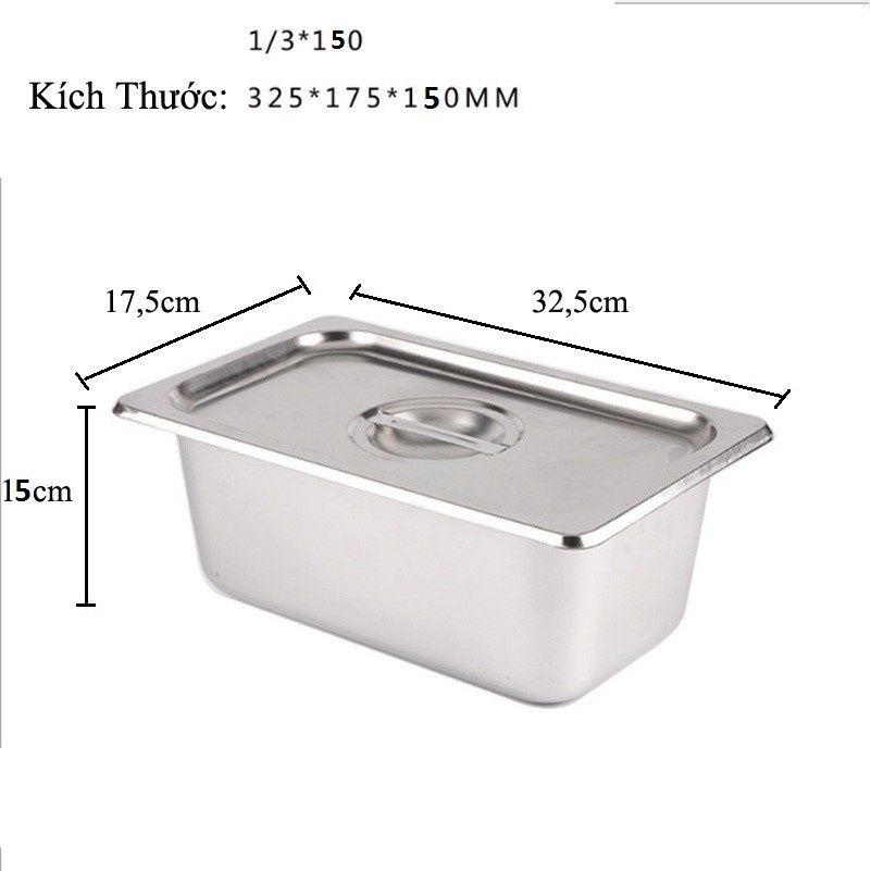 Khay GN 1/3 Đựng Thạch Topping Đựng Thực Phẩm Đựng Pate (có nắp)