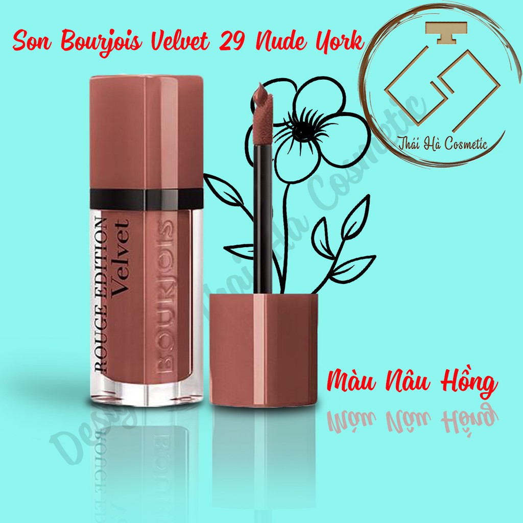 Son Bourjois Velvet 29 Nude York nâu hồng