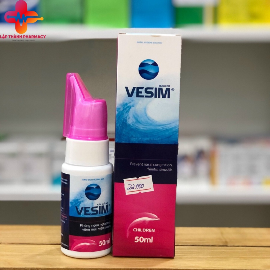 XỊT MŨI NƯỚC MUỐI BIỂN VESIM TRẺ EM, PHÒNG NGỪA NGHẸT MŨI, VIÊM MŨI, VIÊM XOANG