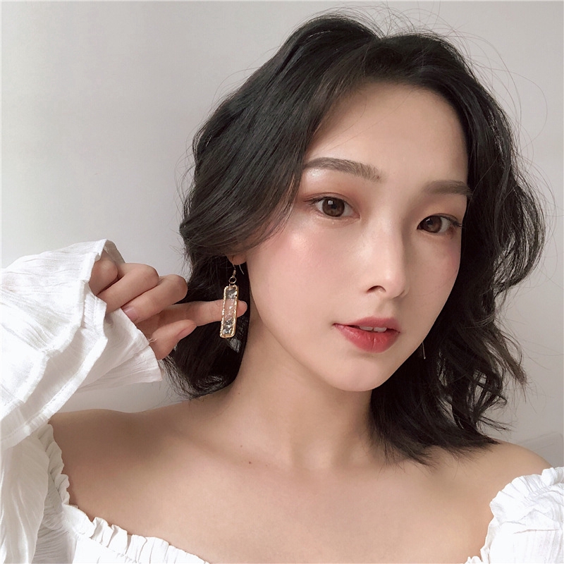 Khuyên tai dài đính đá pha lê phong cách Hàn Quốc thanh lịch dành cho nữ