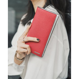 Ví dài kate leonardo, chất liệu da saffiano nhập khẩu