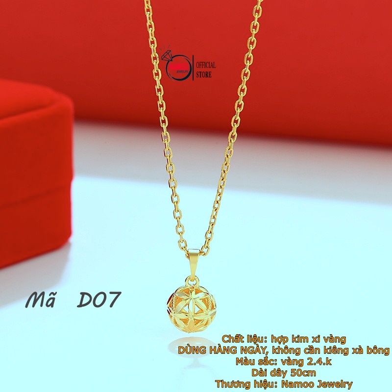 Dây Chuyền Titan Mạ Vàng Nữ Hình Quả Cầu D07 Bền Màu Bảo Hành 6 tháng