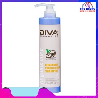 Dầu gội phục hồi giữ màu diva collagen 750ml italia