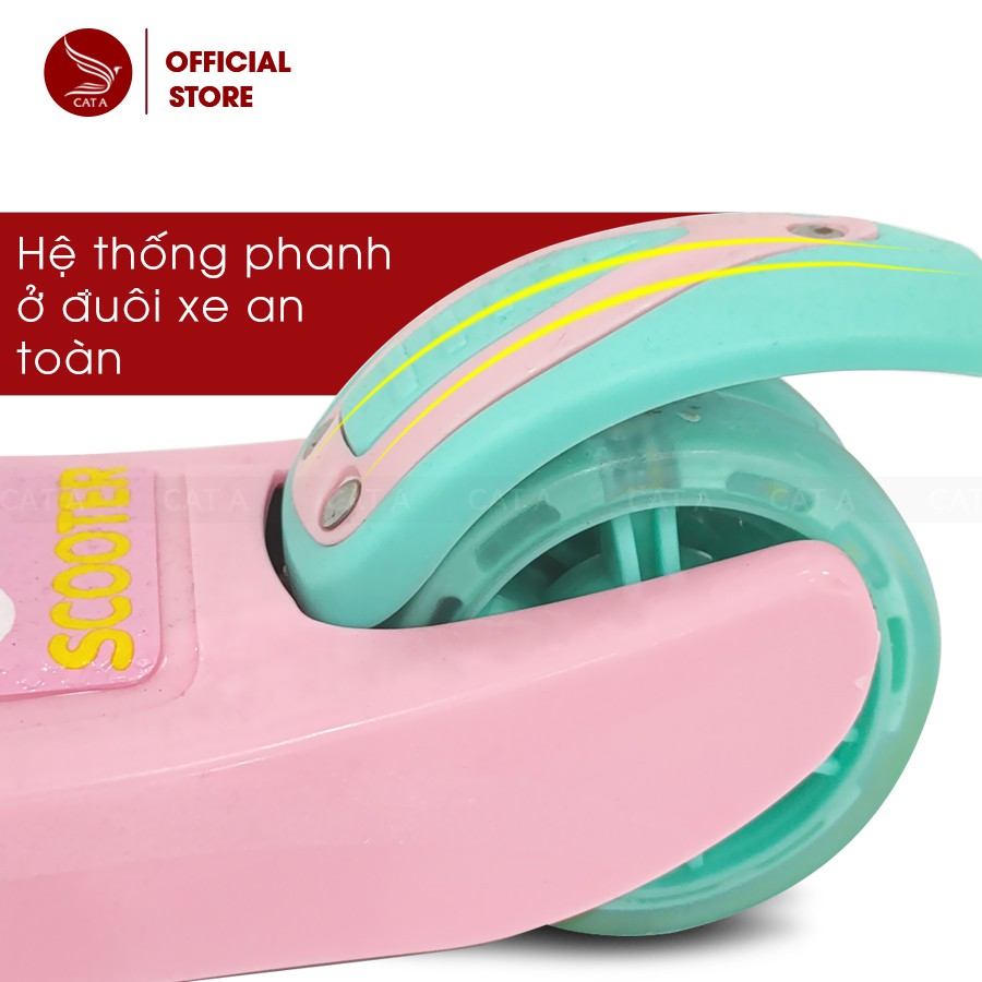 [HÀNG CHÍNH HÃNG] XE SCOOTER JC741 HÀNG XUẤT CAO CẤP -  Bánh xe cao su có đèn phát sáng, gấp gọn, tải trọng cao !