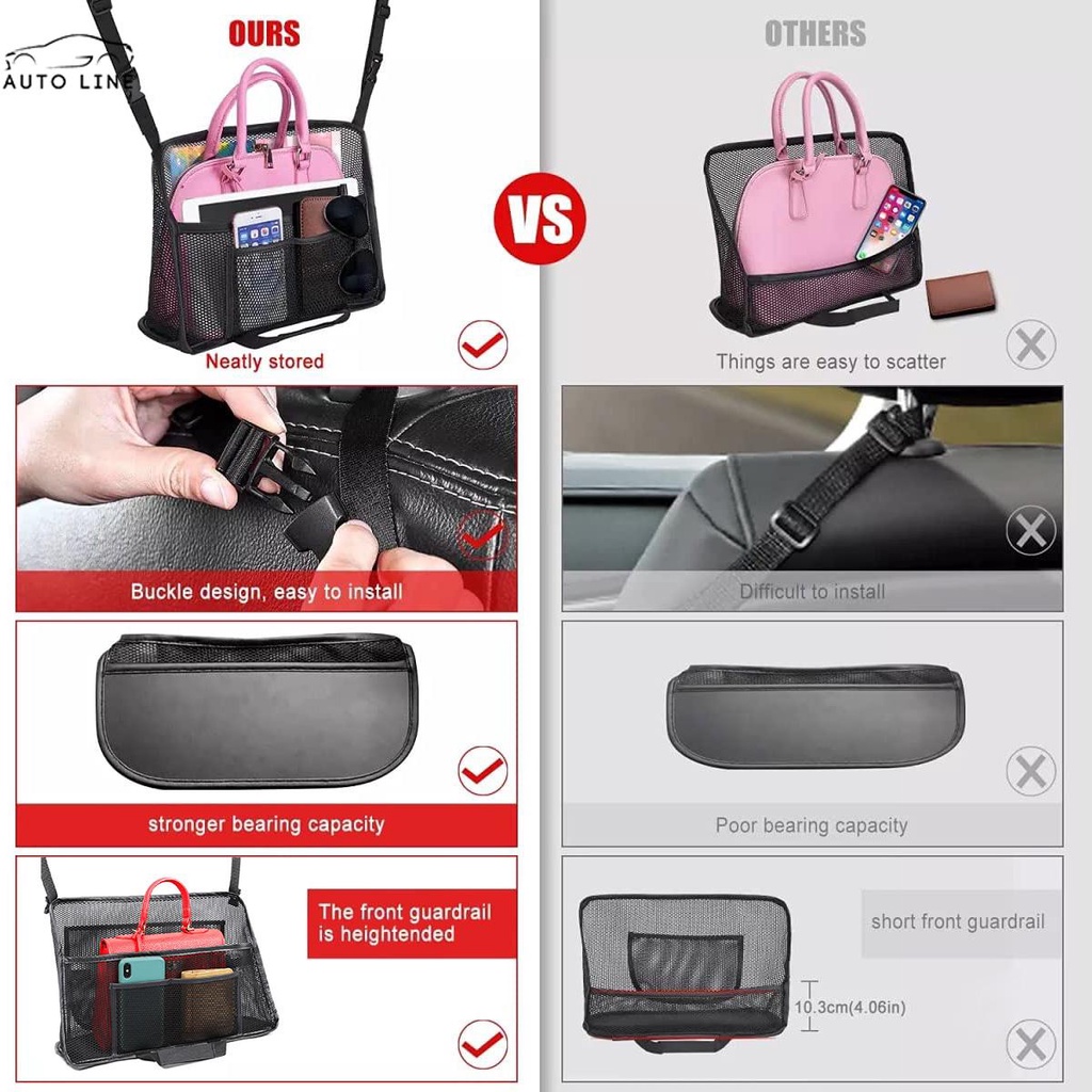 Túi Lưới Đựng Đồ Treo Ghế Trước Xe Hơi Bằng polyester Chuyên Dụng shopcyc2625