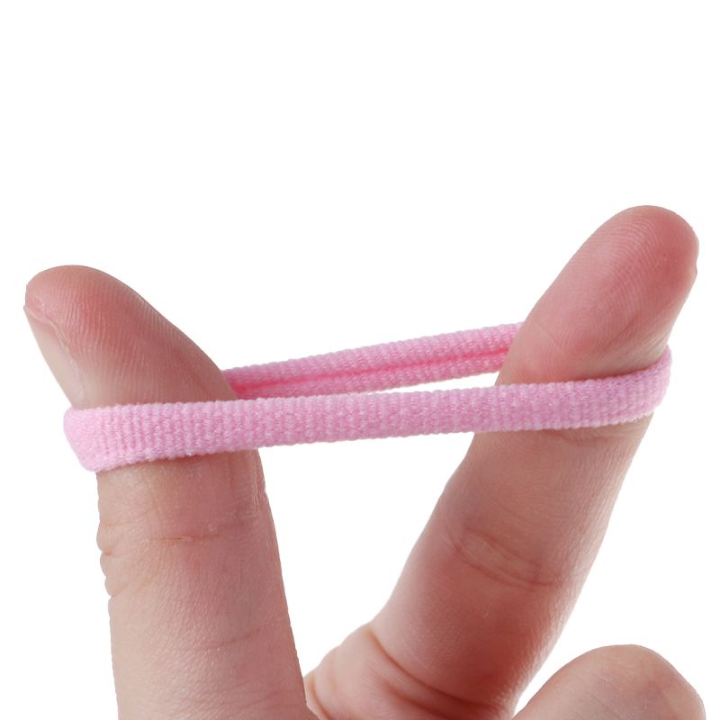 Set 100 dây buộc tóc nylon co giãn màu kẹo dễ thương cho bé gái