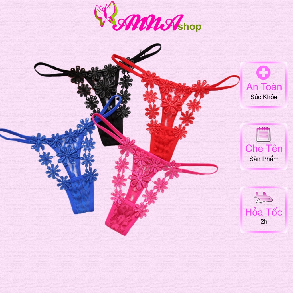 Quần lót sexy lọt khe nữ ren thêu hình hoa cao cấp trẻ trung, thoải mái, thoát mát (MS 03048) Anna Shop