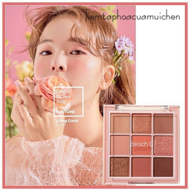 [Hot] Bảng Phấn Mắt Siêu Xinh Color Of The Year - Living Coral] Peach C Soft Mood Eyeshadow Palette