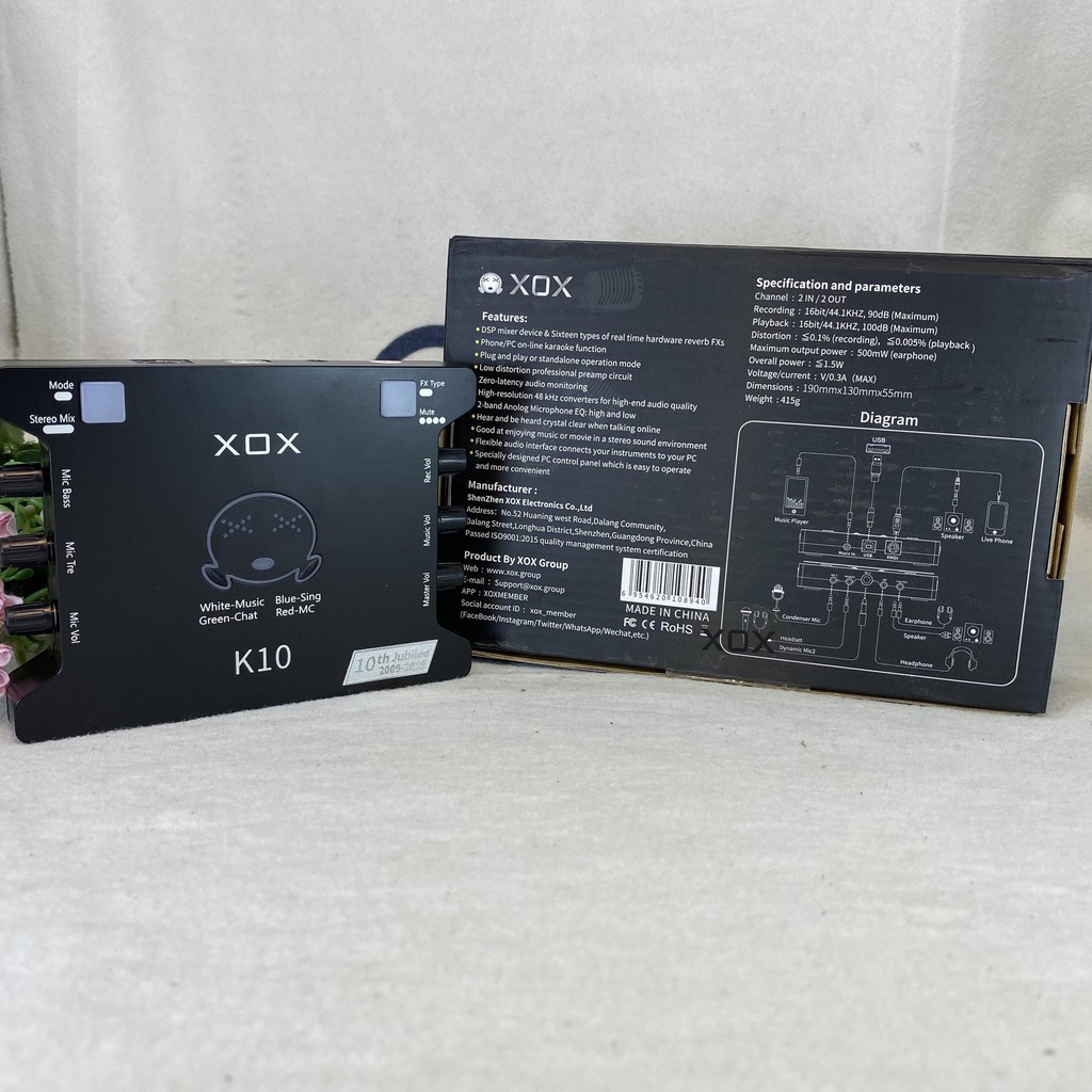 Sound card XOX K10 phiên bản đặc biệt tiếng anh 2020 (new)