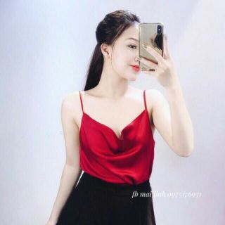 ÁO PHI 2 DÂY LỤA CỔ ĐỔ( VIDEO THẬT SP)