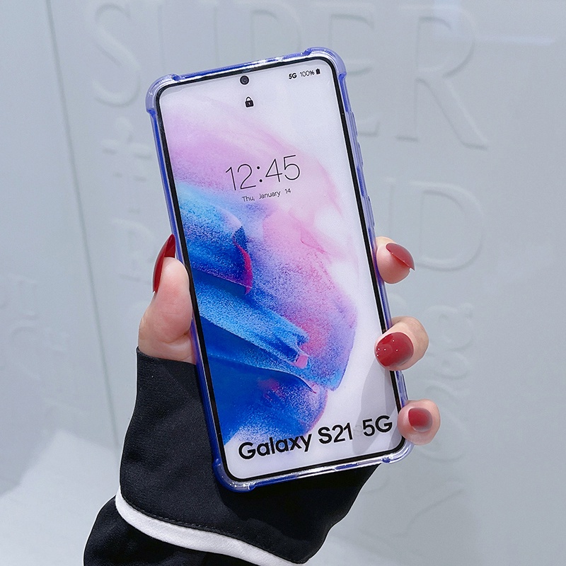 Ốp Điện Thoại Silicon Trong Suốt Chống Sốc Kiểu Dáng Đơn Giản Cho Samsung Galaxy S21 S20 Ultra S21 S20 Plus S21 S20 FE