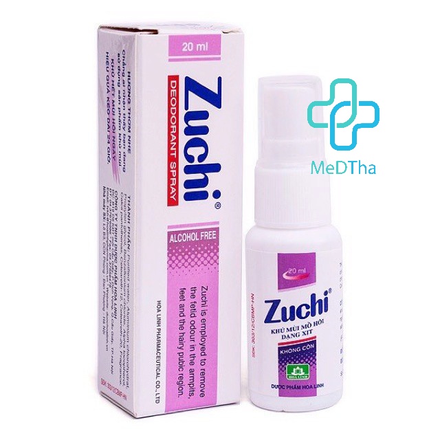 Zuchi xịt nách - Xịt khử mùi cơ thể, dưỡng trắng da, giảm tiết mồ hôi (Chai 20ml) Dược Hoa linh [Chính hãng]