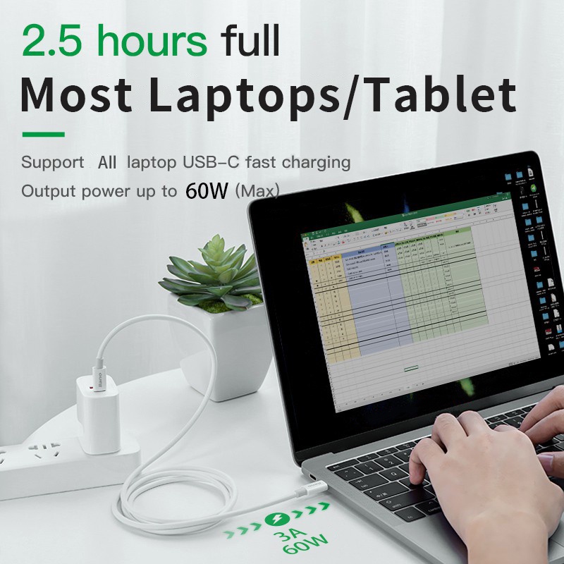 Cáp Sạc Nhanh PD 60W QC 3.0 USB Type C Sang Type C Cho Điện Thoại / Máy Tính Bảng / Laptop