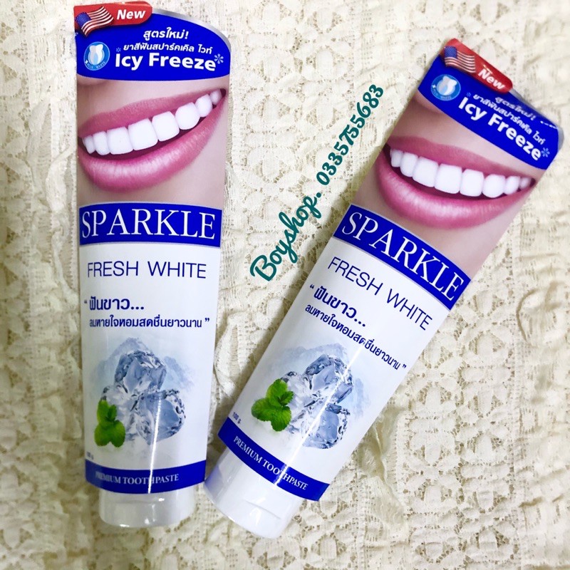 🥎 kem đánh răng siêu trắng Sparkle Thái lan 100g