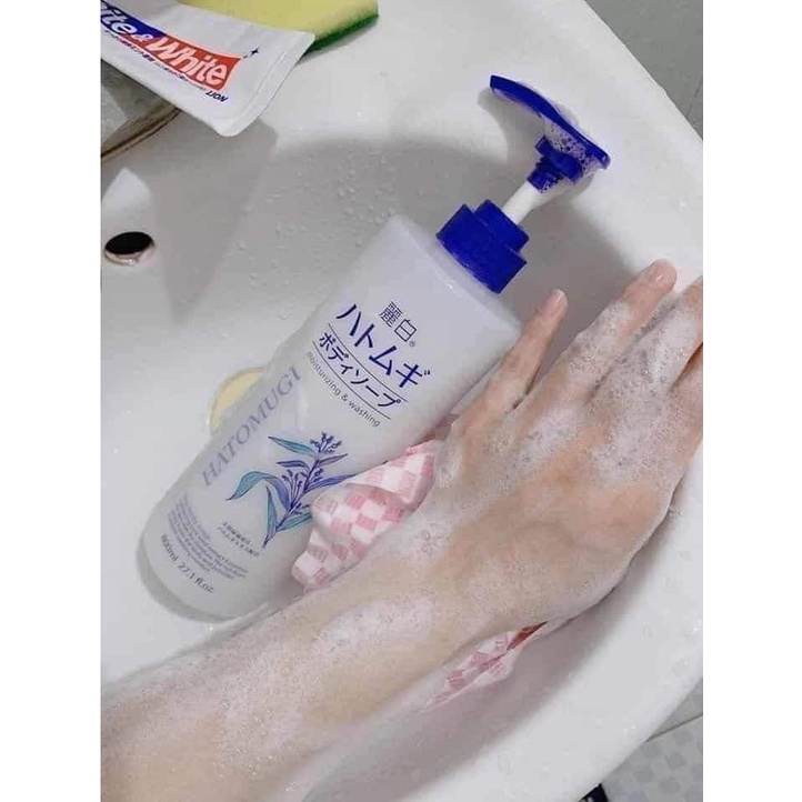 Sữa tắm trắng da hạt ý dĩ Hatomugi Moisturizing Washing Nhật Bản 800ml - Nepbeauty