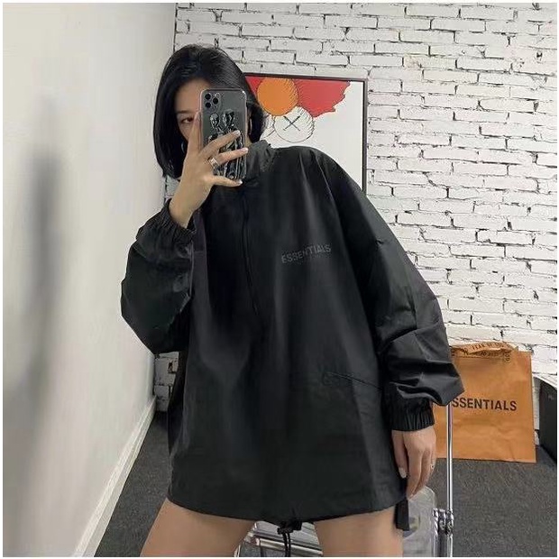 FOG FEAR OF GOD half zip jacket ESSENTIALS double line reflective jacket thin couple casual jacket