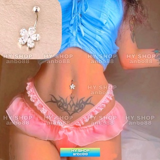 khuyên rốn titan bông hoa đính kim không gỉ