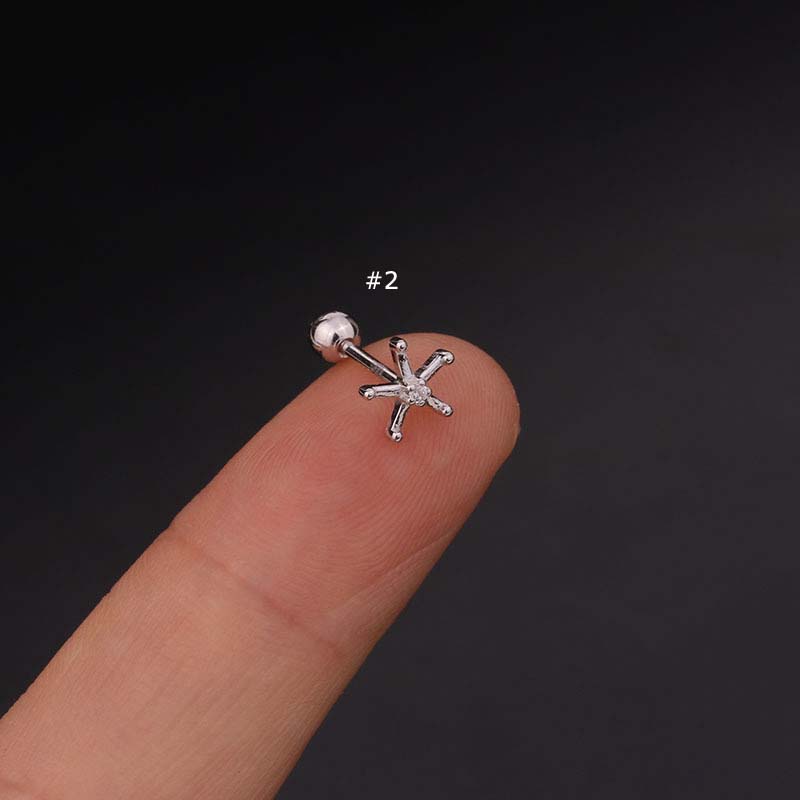 1 Chiếc Bông Tai Bạc Dài 8mm