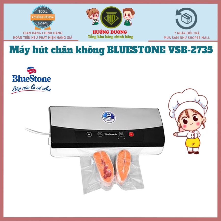 Máy hút chân không BlueStone VSB-2735,Hàn miệng túi bảo quản thực phẩm, Bảo hành chính hãng 2 năm