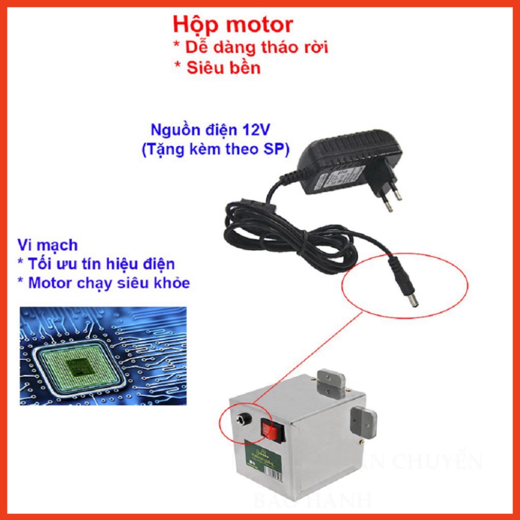 Motor bếp nướng than hoa tự xoay V5S, V5M, V5Plus -mekotech2