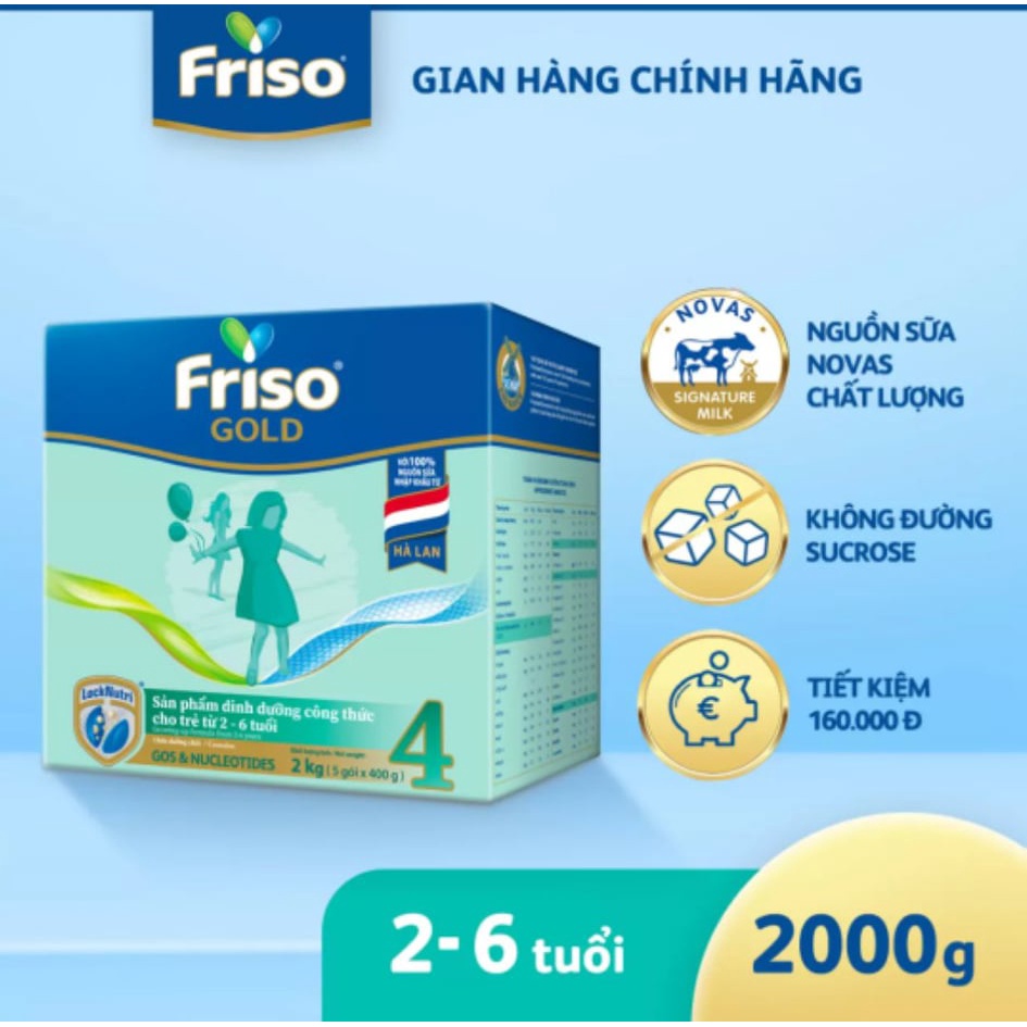 DATE 2024- Sữa bột Friso Gold 4 Hộp Giấy 2kg