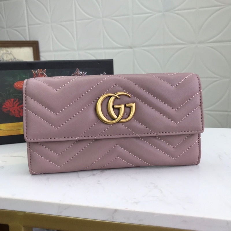 Ví dài cầm tay dáng gập cho nữ Gucci Marmont GC da thật cao cấp