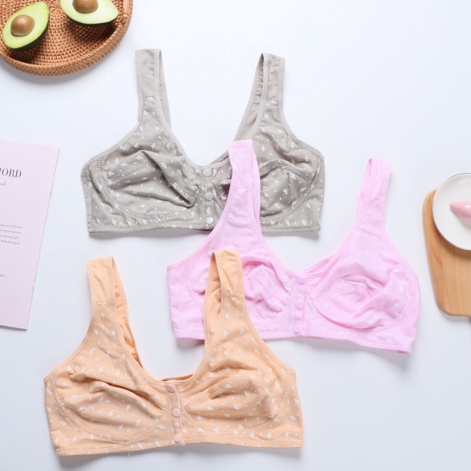 Áo Ngực Thể Thao Bigsize Chất Liệu Cotton Cài Khóa Trước Không Gọng Cho Nữ