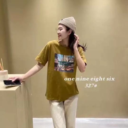 Áo phông nam/nữ WELLCOME TO NEWYORK chất nhung tuyết oversize siêu rộng, Áo phông tay lỡ phong cách Retro