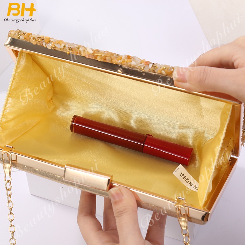 Ví Dự Tiệc Cầm Tay Đính Đá Lấp Lánh Phong Cách Âu Mỹ Mới